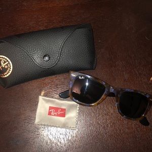 Turtle shell Ray Bans with case and cloth